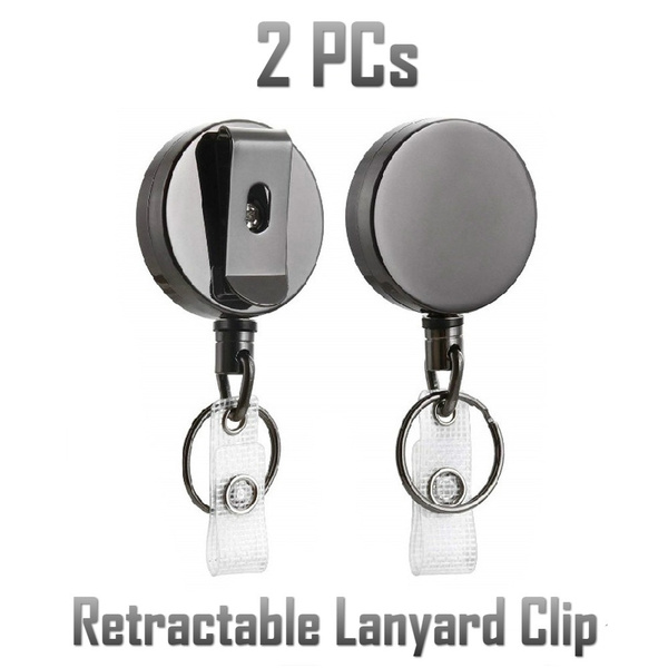 Retractable Key Chain Heavy Duty Steel Recoil Ring Belt Clips Pull Keychains New
