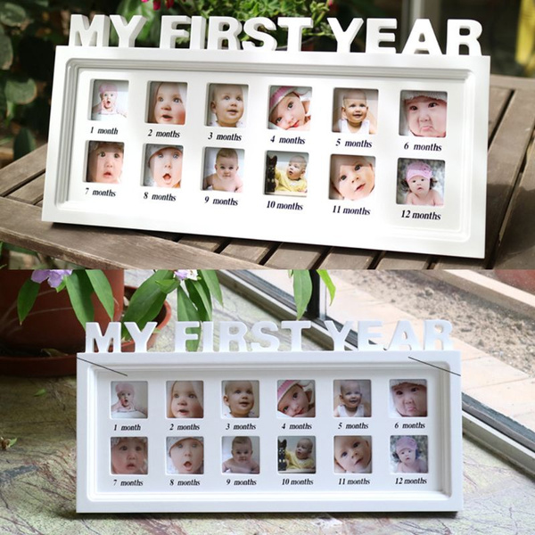 0-12 Month Baby "MY FIRST YEAR" Pictures Display Photo Frame Souvenirs Kids Gift 