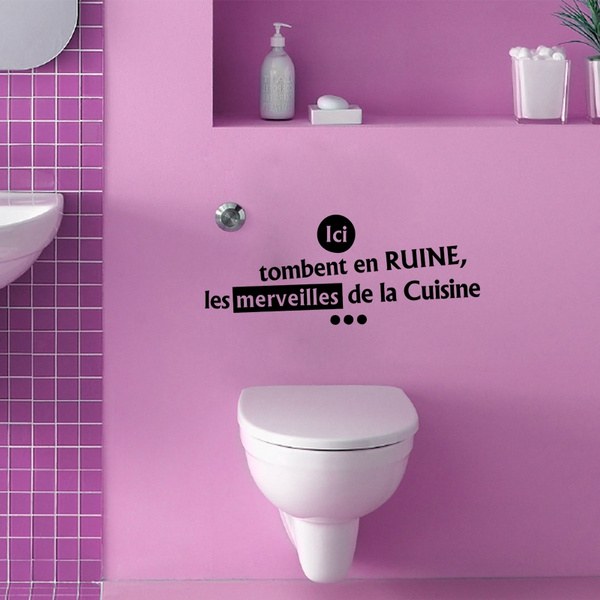 Sticker Mural Citation Toilette Ici Tombent En Ruine Les Merveilles Wish