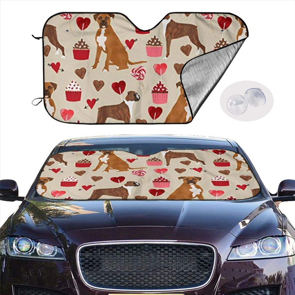 Life is Better with A Boxer Dog Car Windshield Sun Shade Anti-Ultraviolet Car Front Window Glass Sunshade Two Sizes