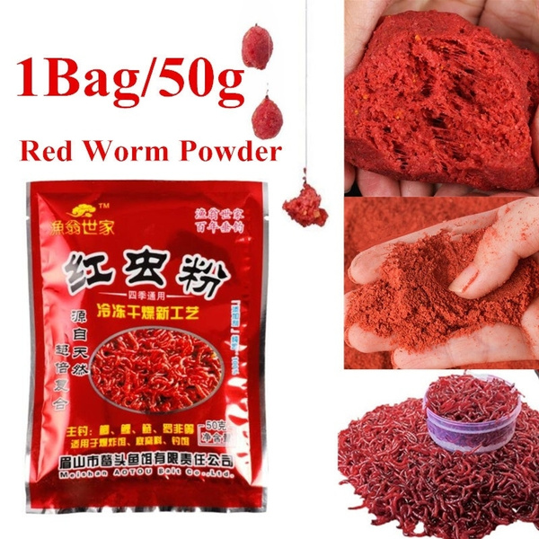 1 Bag Red Worm Powder Fishing Bait Additive Bloodworm Powder Crucian Carp  Catfish Ground Bait Feeder Bait Additive