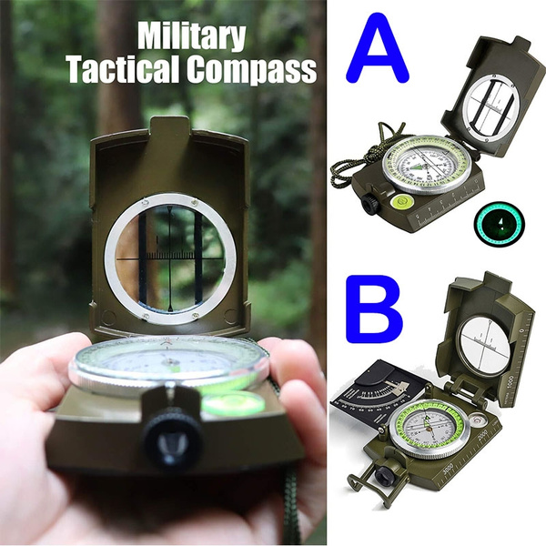 Multifunction Military Lensatic Tactical Compass Waterproof Hiking Camping 