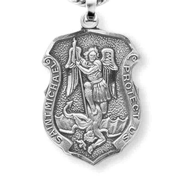 Stainless steel saint clearance michael pendant