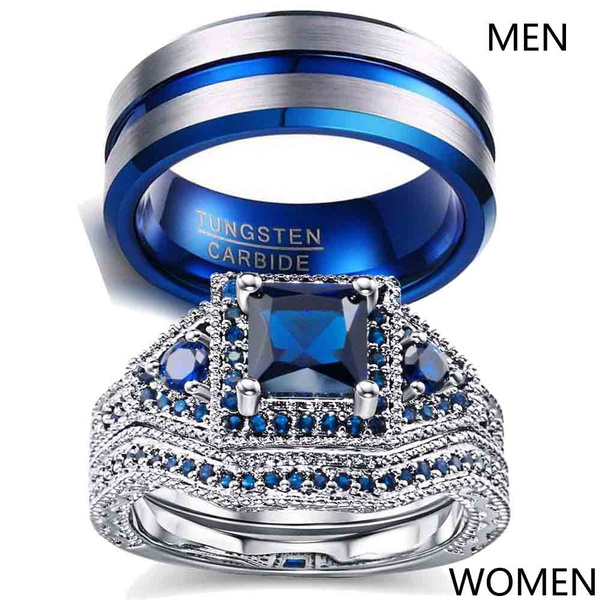 Classic Black Stainless Steel Men Ring Purple Shell Titanium Steel