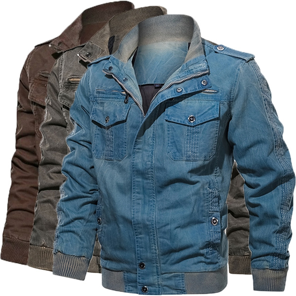 Amazon.com: PDGJG Autumn and Winter Stitching Zipper Locomotive Loose Denim  Jacket for Men, Personality Denim Jacket Handsome Jacket (Size : Medium) :  ביגוד, נעליים ותכשיטים