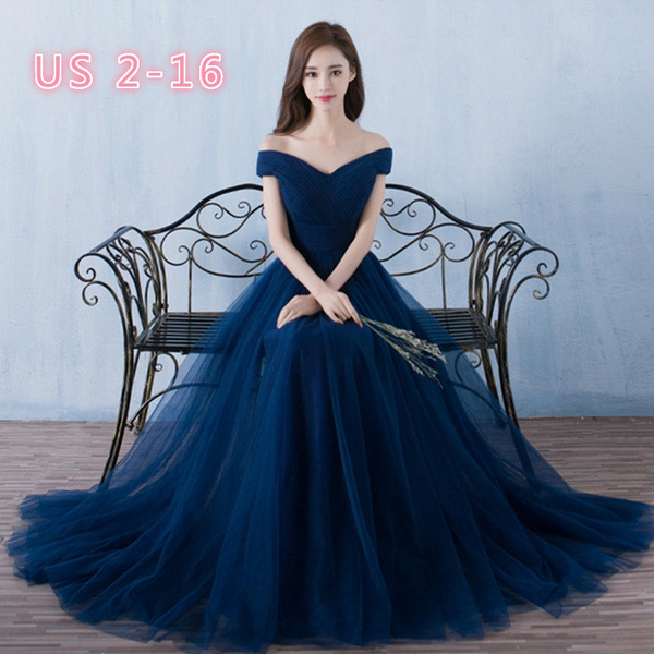 Royal Blue Tea-Length V-Neck Short Stain Bridesmaid Dress - My Wedding Ideas