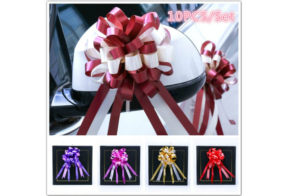10PCS Large Pull Bow Ribbons Floristry Gift Wrapping Wedding Car