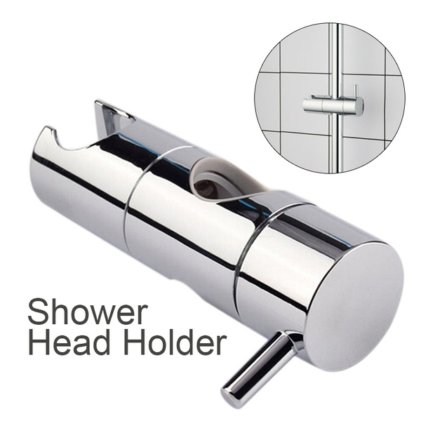 22/25mm Adjustable Lifting Shower Rail Head Holder Chrome Slider Bracket Plastic 