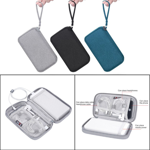 Durable Power Bank Storage Bag Mini Protective Case for Earphone Cable Device 