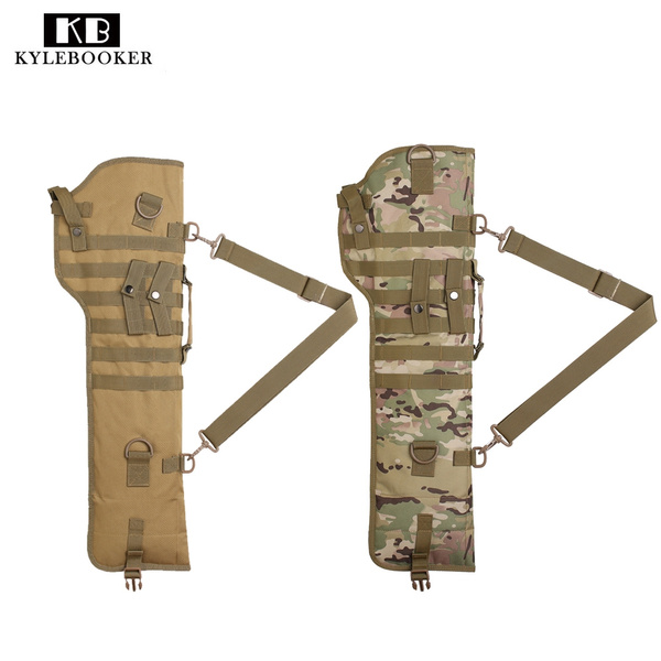 Tactical Pistol Scabbard Holster Molle Rifle Sling Case Bag for