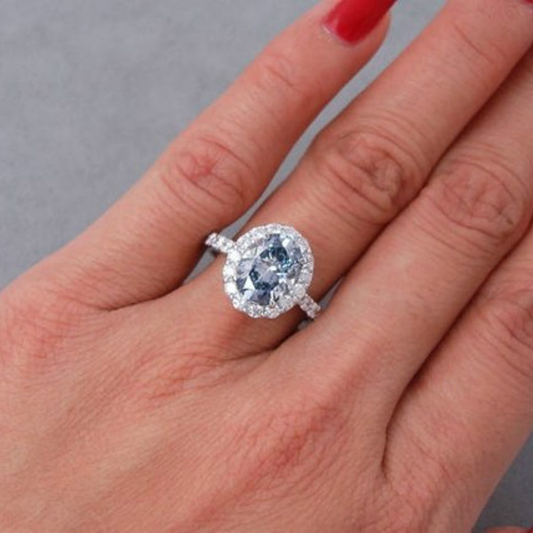 blue diamond ring engagement