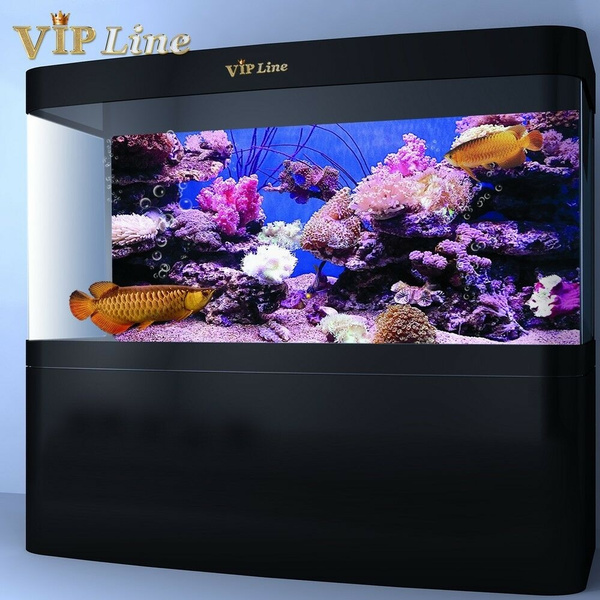 VIP.LINE Shark Aquarium Background Poster PVC Fish Tank Decorations Landscape 24 36 48 72 