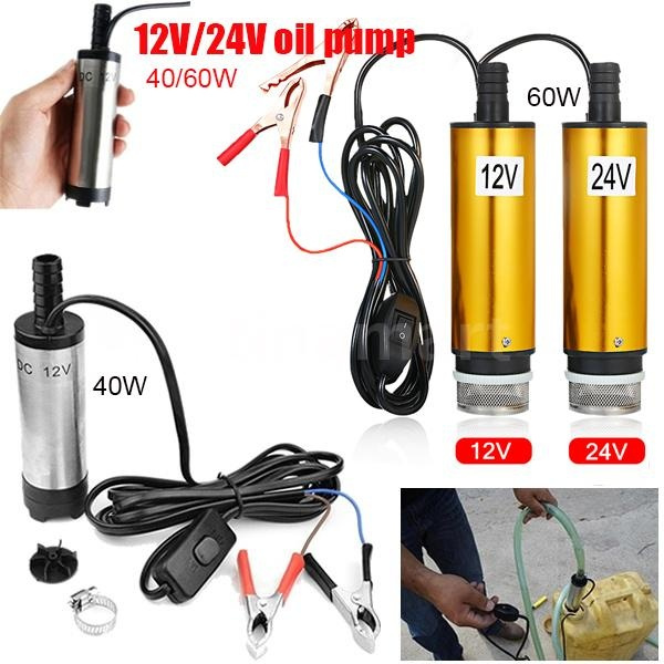 38mm DC 12V Water Oil Diesel Fuel Transfer Pump Submersible Pumps