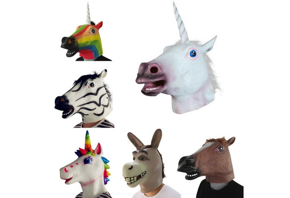 Pig Head Mask Therian Animal Latex Mascara Furry Horse Donkey