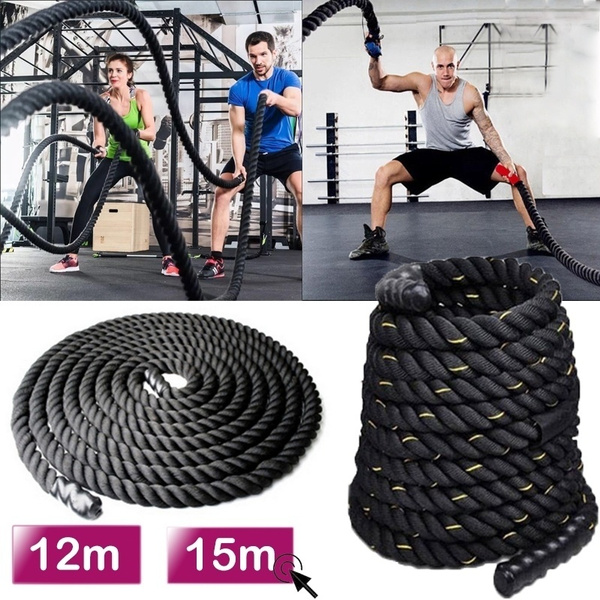 12M Battle Power Rope 38mm Battling Sport Bootcamp Gym Exercise Fitness Training 