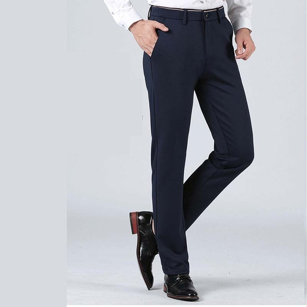 Men's Pant British Style Casual Suit Pants High Waist Straight Trousers  Business