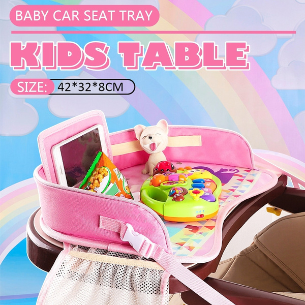 Waterproof Baby Cartoon Car Seat Tray, Baby Car Seat Travel Play Tray