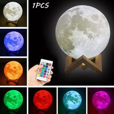 Lâmpada da lua Lua Lâmpada da terra luz noturna Lâmpada do luar impressa em 3D LED regulável com toque recarregável para mesa de cabeceira Lâmpada de mesa 1 unidades
