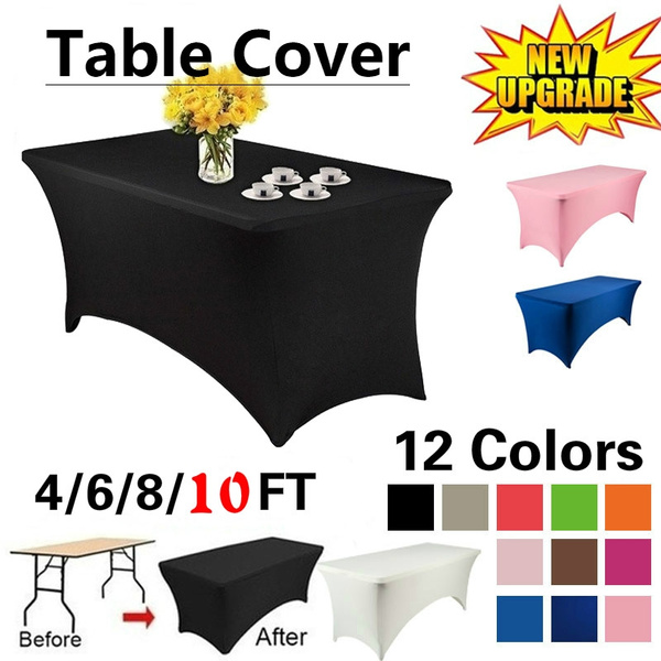 8'x30" Black Spandex Buffet Table Cover,wedding,reception,party,event,church,DJ 