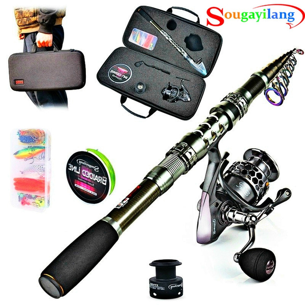 Fishing Rod and Reel Combo Spinning Fishing Set Full Kit with