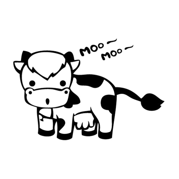 15 10.1cm Cow Moo Cartoon Decal Sticker Cute And Interesting Rear Window Car Sticker Body Decals Car Styling