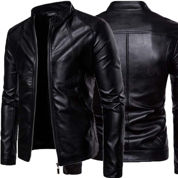 slim leather jacket