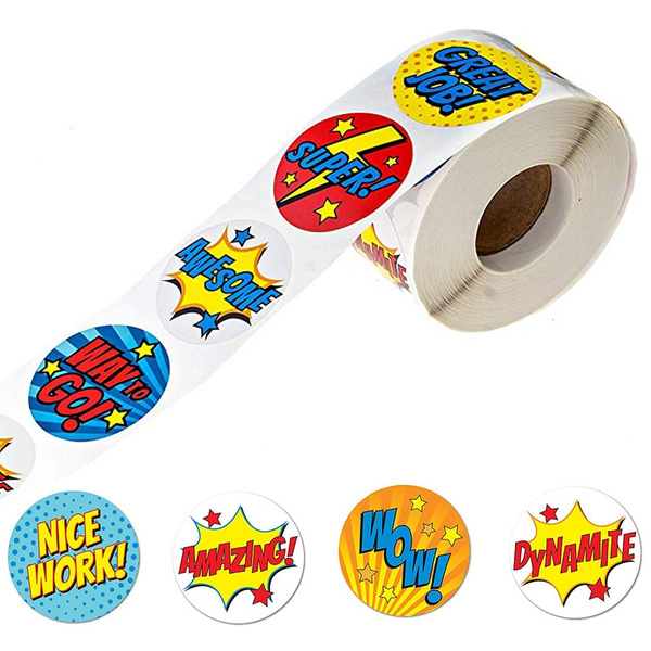 500pcs 8 Styles Design Reward Sticker Cartoon Cute Words Wow Nice Work Great Job School Teacher Student Stationery Sticker Labels Wish 500pcs 8 Styles Design Reward Sticker Cartoon Cute Words Wow Nice Work Great Job School Teacher Student Stationery Sticker Labels Wish