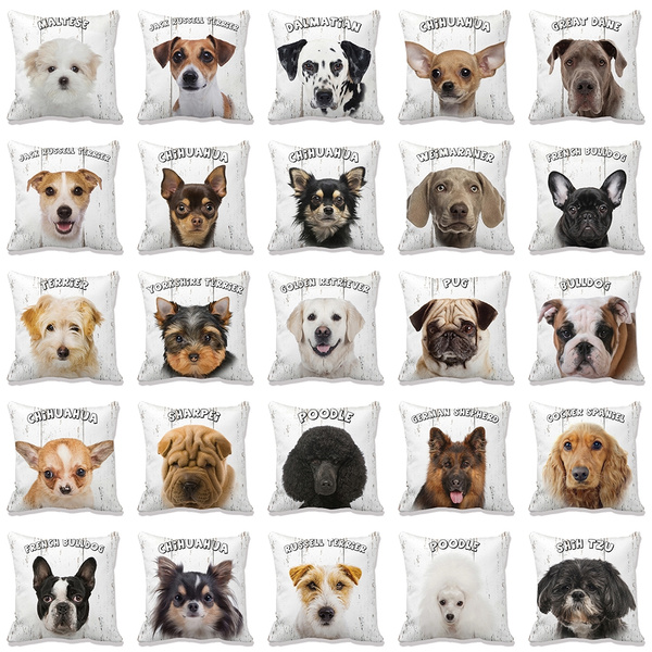 pillows with dog faces