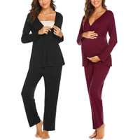Vigenza Women/'s Maternity Nursing Pajamas for Hospital Pregnancy Breastfeeding Sleepwear Set