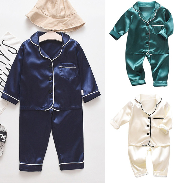 Winter Cute Newborn Infant Toddler Baby Boys Long Sleeve Solid Tops Pants Pajamas Sleepwear Outfits Un Beau Bebe En Hiver Un Jeune Garcon Une Longue Manche Une Veste Noire Un Pantalon De