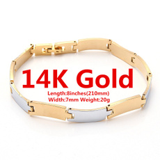White Gold, forwomenmen, Chain bracelet, gold