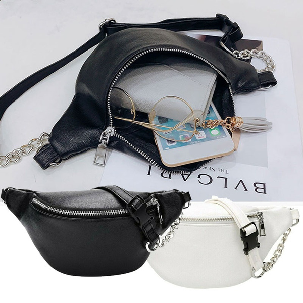 Fashion Women Waist Chest Fanny Pack Belt Bag Pouch Travel Hip Bum Bag  Small Purse PU