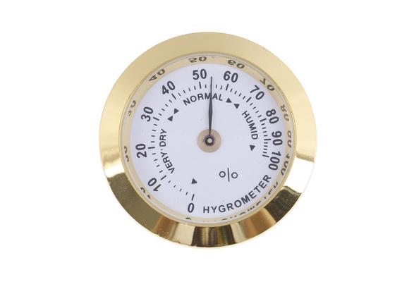 37mm Round Gold Cigar Smoking Measure Hygrometer Humidity Moisturizing TEUS 
