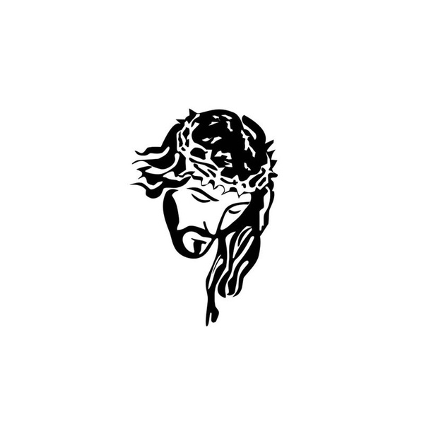 Jesus Christ Face Cross Christian Lord GOD Car Truck Laptop Window Vinyl Decal Sticker