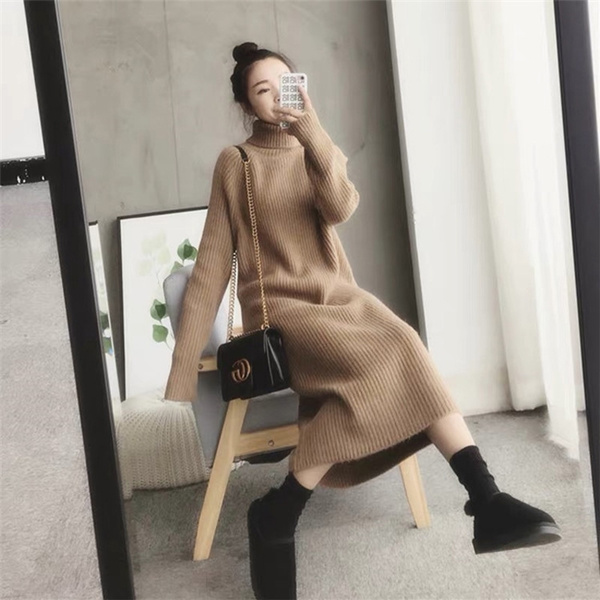 Loose Turtleneck Dress