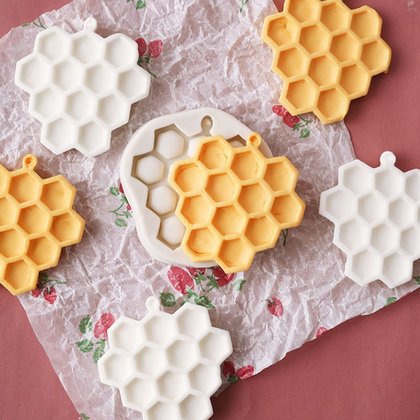 Silicone Fondant Decor Cakes Chocolate Molds Tools Bees Honeycomb Textured Molds