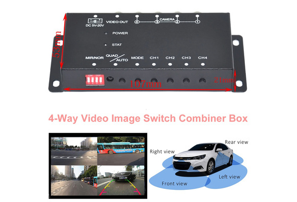 Auto Wayfeng WF IR Control 4 Cameras Video Control Car Cameras Image Switch Combiner Box for Left View Right View Front Rear Parking Camera Box 