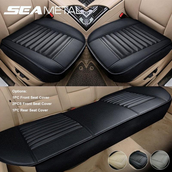 2018 Car Seat Cover PU Leather Front & Back Seat Cover Breathable Protector Pads
