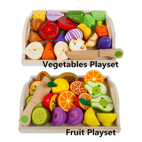 wooden magnetic fruits and vegetables