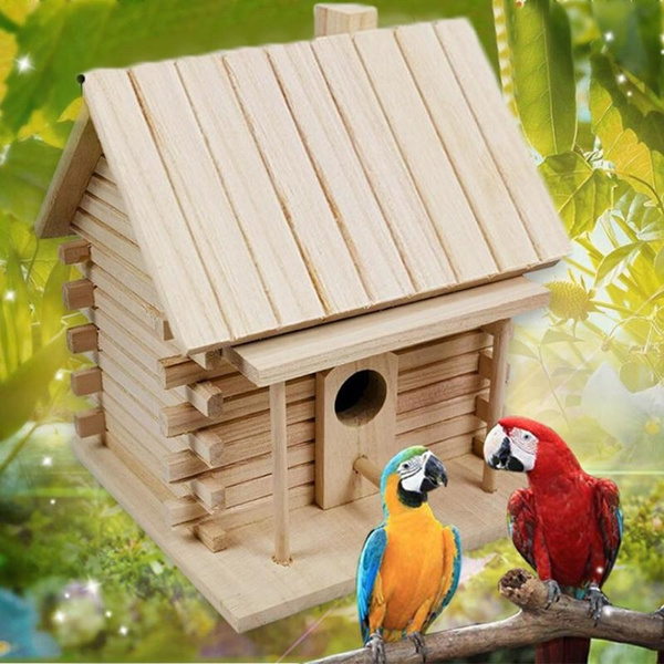 2019 NEW Wood Birds Nest Box New DIY Breeding Parrot Cockatiels ...