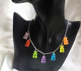 Handmade Necklace Cute Judy Cartoon Bear, Candy Pendant Female and Girl Daily Jewelry Party Gift