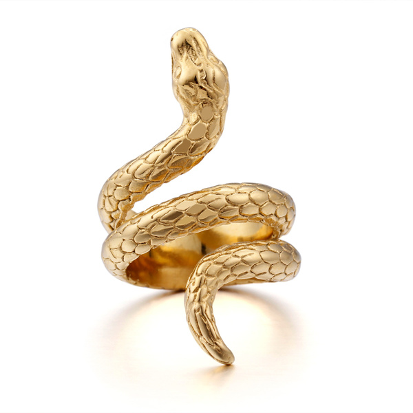 Mens snake sales ring gold