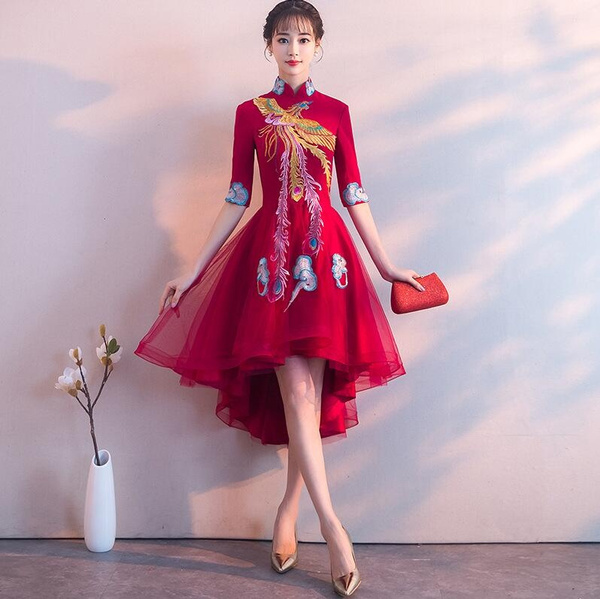 Traditional Chinese Dress Qipao Dresses for Women Embroidered elegant cheongsam  dress