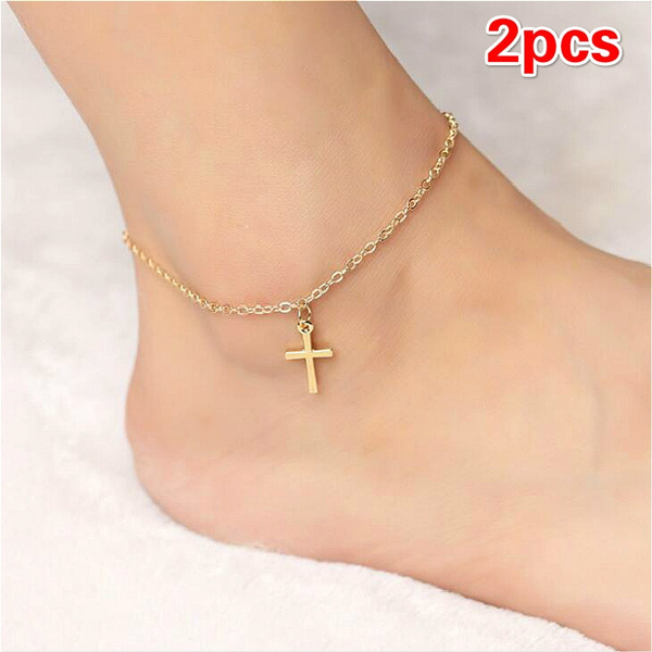 Gold Anklet \u2022  Silver Anklet \u2022 Anklet Bracelet \u2022 Cross Charm Satellite Anklet \u2022 Anklets \u2022 Cross Anklet \u2022 B275