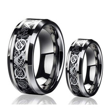 Couple Rings, tungstenring, Fiber, dragonring