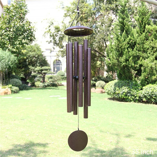 Large Wind Chimes Outdoor Deep Tone 48 Inch Amazing Grace Sympathy 5 Big Tubes 