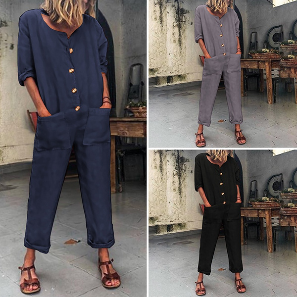 Long 2025 sleeve dungarees