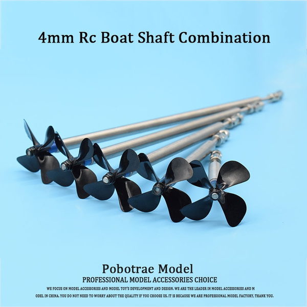 Rc Bait Boat Fishing Ship Spare Parts 4mm Boat Shaft Drive Shaft +  Universal Joint + 4 Blades Propeller For Rc Boat