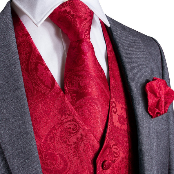 Mens Satin Vest Wedding Groom Formal Waistcoat with Optional Necktie Tie Set