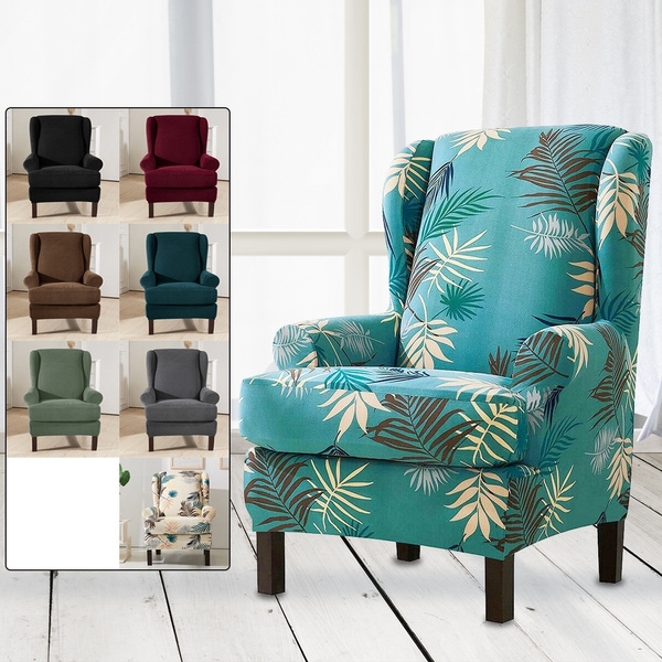 Plaid Stretch Armchair Wingback Sofa Wing Chair Cover Slipcover Upholstery Furniture Protector Wish Plaid Stretch Armchair Wingback Sofa, Wing Back Sofa Covers